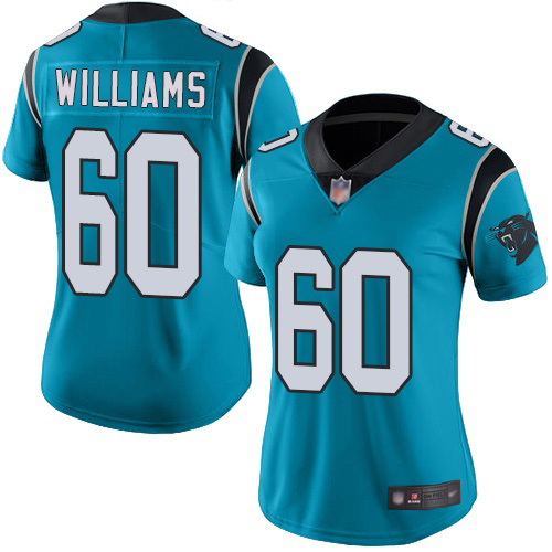 Carolina Panthers Limited Blue Women Daryl Williams Jersey NFL Football 60 Rush Vapor Untouchable